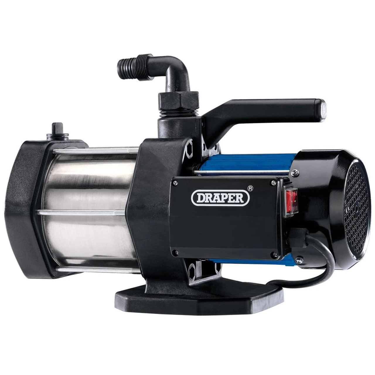 Draper 1100W Surface Mounted Water Pump | Max Flow Capacity 5400 l/h Electric Pump | Thermal Overload Protection | Waterproof On/Off Switch | 1.5M Cable Pump | 98922
