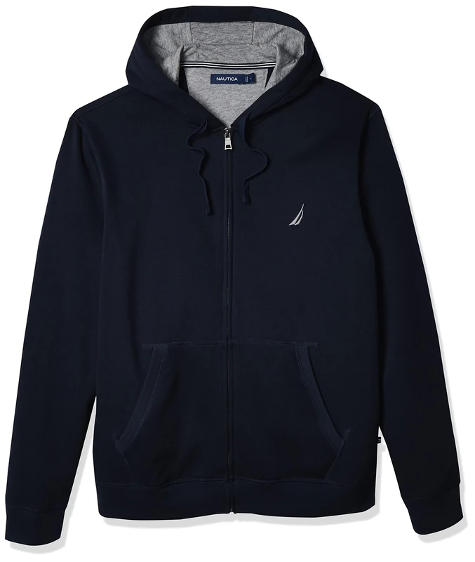 Nautica Men's Anchor Fleece Full-Zip Hoodie Hooded Sweatshirt, True Navy, XLarge