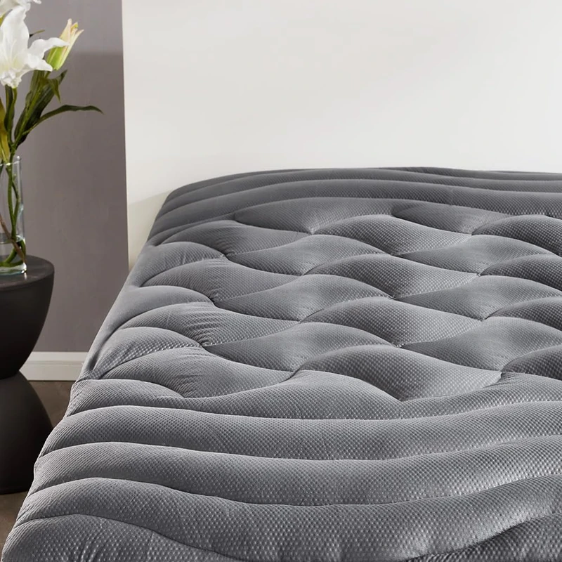 SLEEP ZONE Full Size Cooling Mattress Pad for Double Bed, Premium Zoned Quilted Mattress Topper, Wrap Around Mattress Protector Cover, Machine Wash Durable, Deep Pocket 8-21 inch (Grey, Full) - Image 1