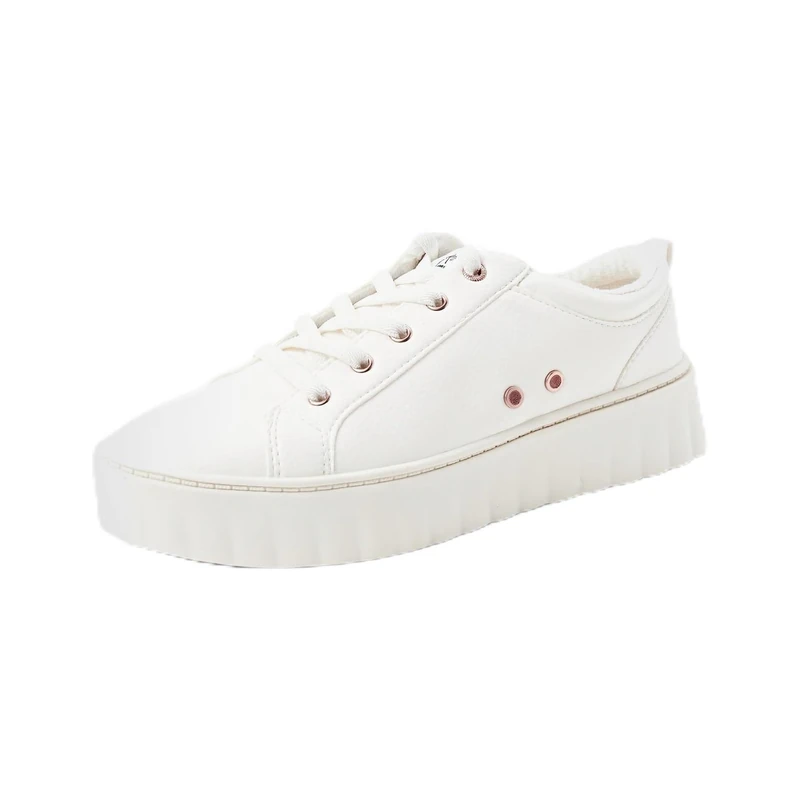 Roxy Women's Sheilahh Slip on Platform Sneaker Shoe, White, 3 UK