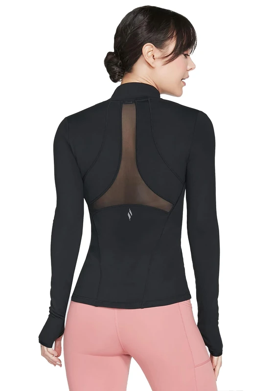 Skechers Women's Gowalk Mesh Jacket Sweater, Bold Black, XXL UK