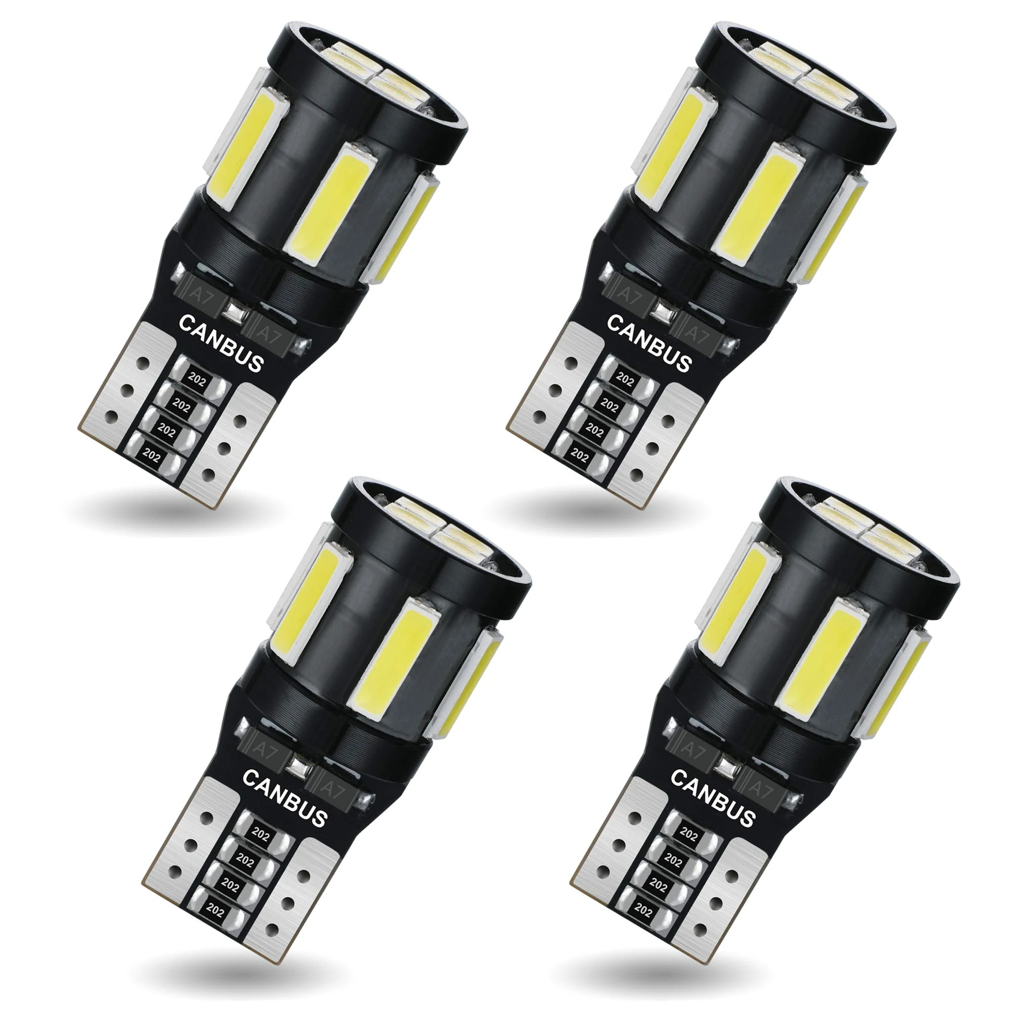 AGLINT 194 LED Bulbs CANBUS Error Free T10 W5W 501 168 2825 10SMD Super Bright 12V Replacement Bulb for Car Interior Dome Map Trunk Courtesy Door Number Plate Lights 6500K White 4Pcs