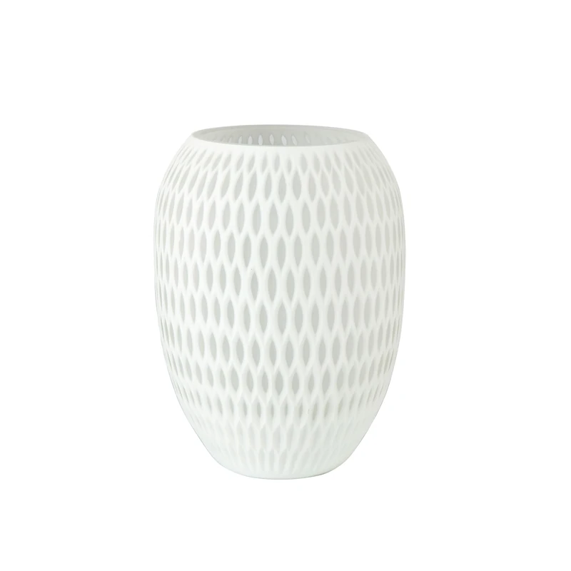 Goebel Vase, glass, white, 21 x 21 x 29 cm