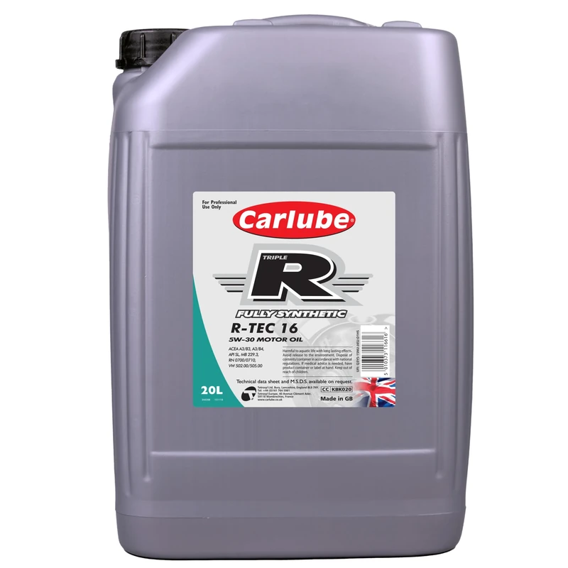 Carlube Triple R 5W-30 ACEA A3/B4, API SL Fully Synthetic Engine Oil R-TEC 16 20L