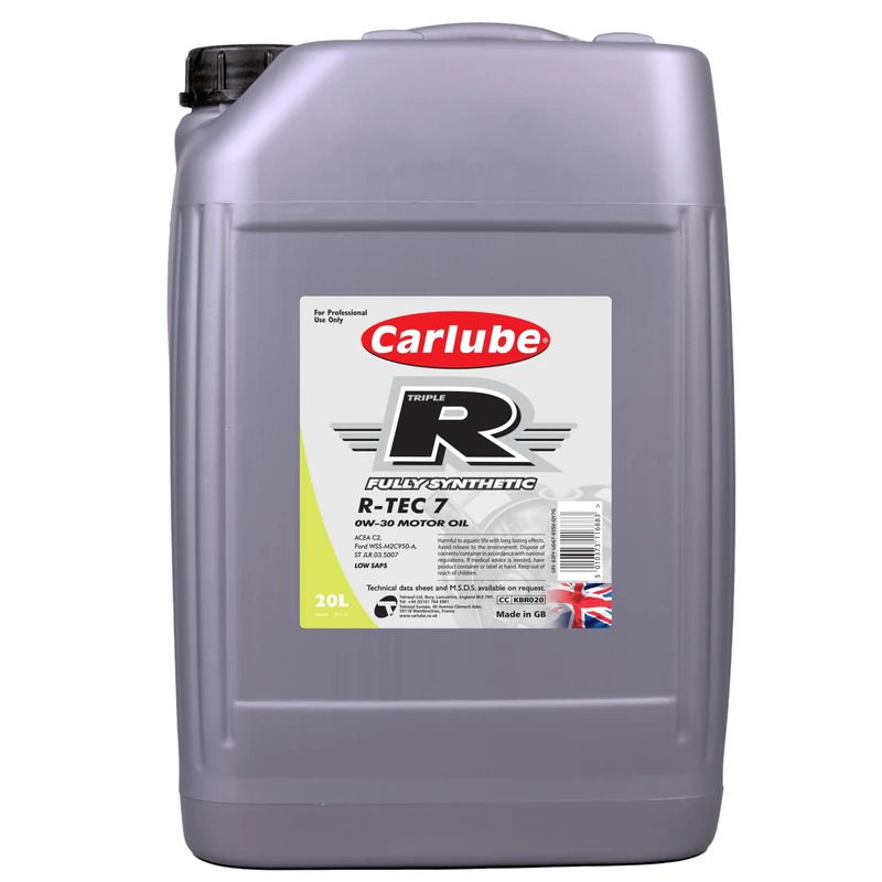 Carlube Triple R 0W-30 ACEA C2 Fully Synthetic Engine Oil R-TEC 7 20L