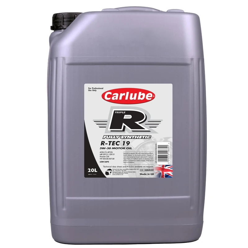 Carlube Triple R 5W-30 ACEA C3, API SN Fully Synthetic Engine Oil R-TEC 19 20L