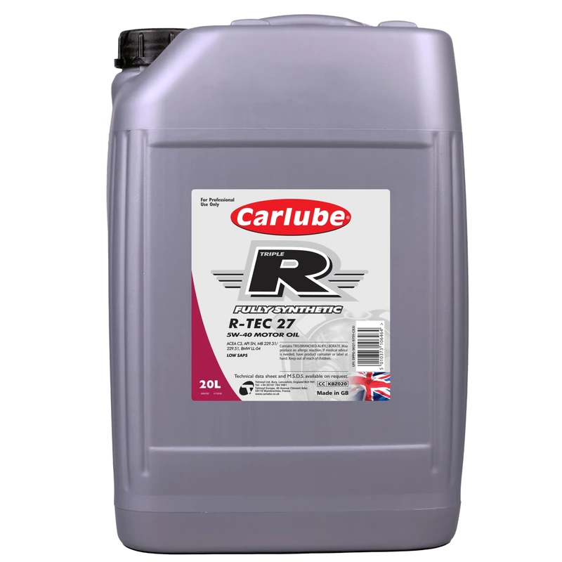 Carlube Triple R 5W-40 ACEA C3, API SP Fully Synthetic Engine Oil R-TEC 27 20L
