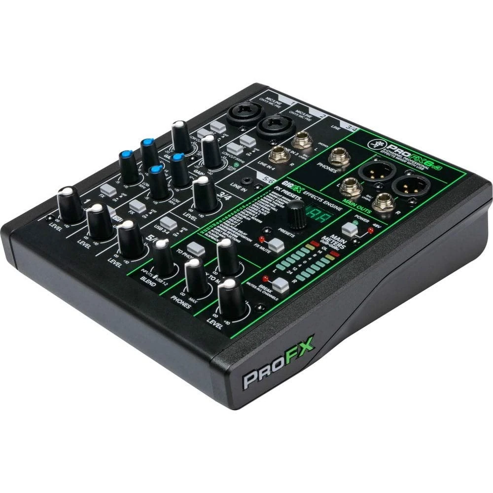 Mackie ProFX6v3 6-Channel Analog Mixer With Legendary Onyx Mic Preamps, Effects and 24-bit/192kHz USB Audio Interface (2x4 Channels)