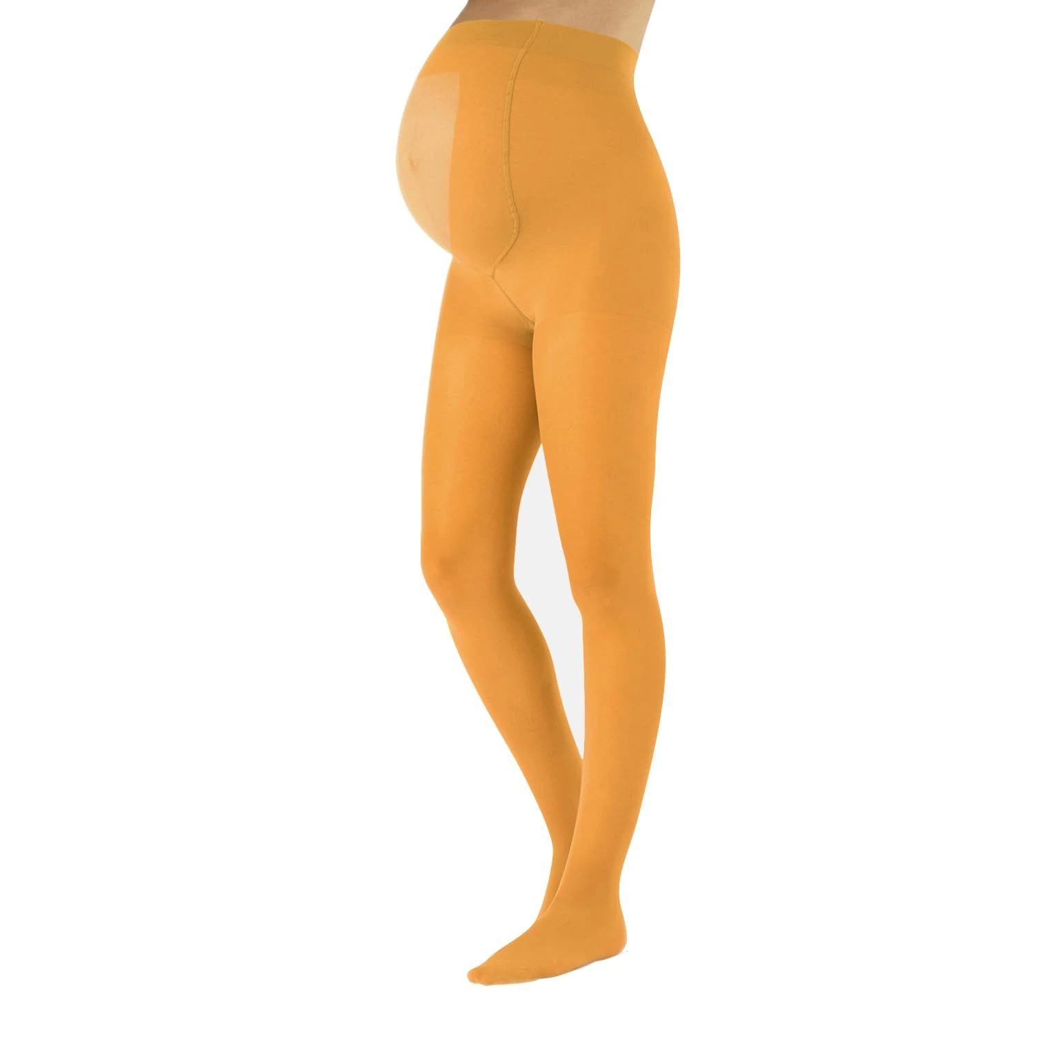 CALZITALY Opaque Maternity Tights, Micoriber Pregnancy Pantyhose | S, M, L, XL, XXL, 3XL, 4XL | 100 DEN | Made in Italy (XL, Ochre)
