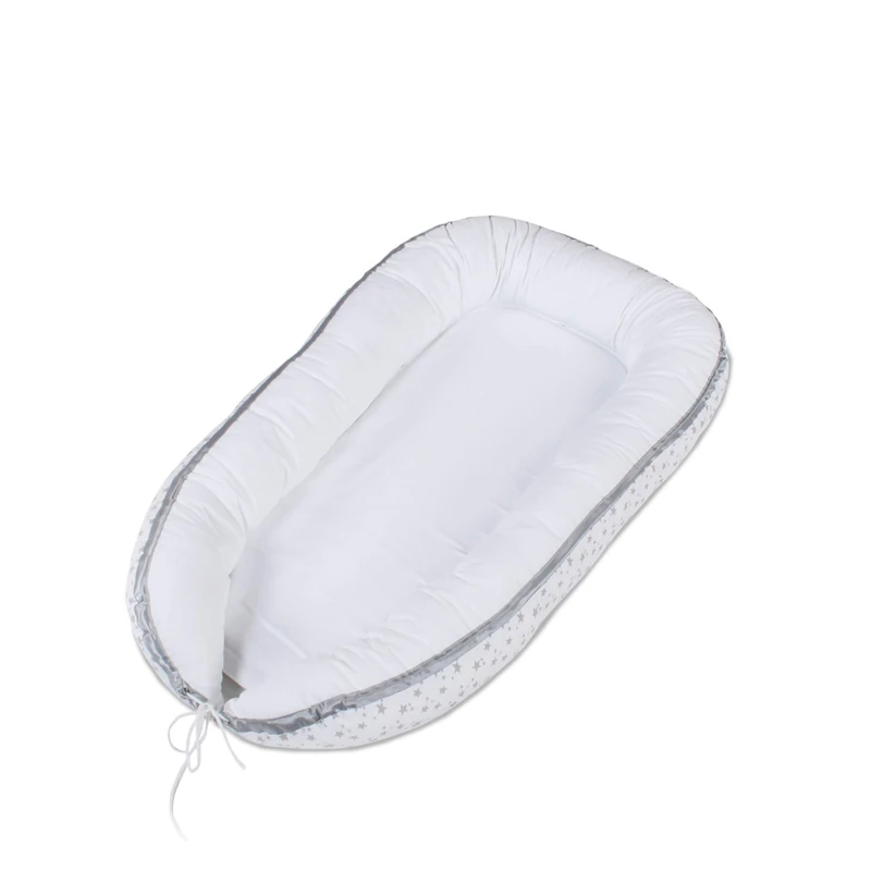 babybay Cuddle nest, White Stars Pearl Grey
