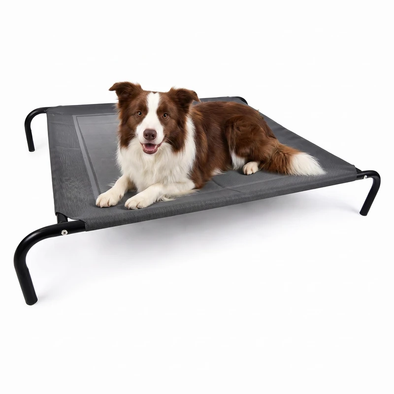 Italian Bed Linen Folding Maxy Elevated pet Bed, 130x90xh20, Grey Relax, 130 x 90 x h20 cm