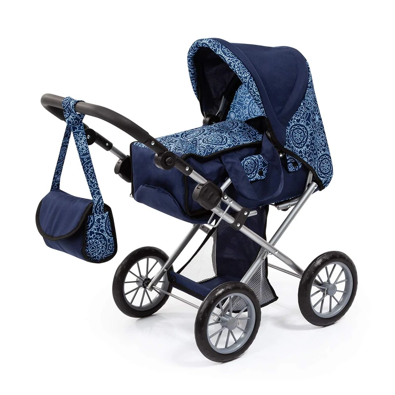 Dolls pram City Star stroller foldable adjustable, removable carrycot, convertible