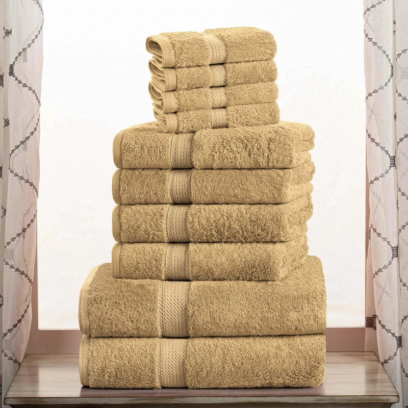 Superior, Cotton, Toast, 10 Piece Towel Set