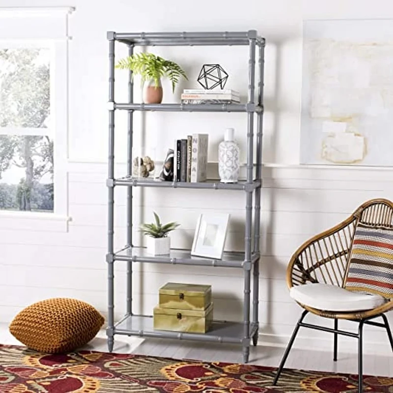 Safavieh Modern Wooden Bookshelf, in Grey, 90 X 35 X 200