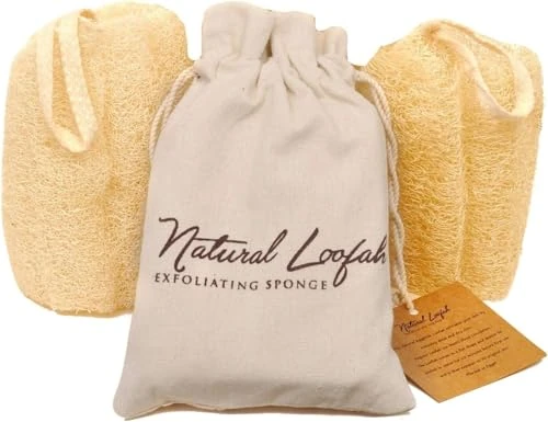 Exfoliating Body Scrubber Loofah Sponge - Natural Egyptian Bath & Shower Scrubbers for Face, Back & Body - Biodegradable Luffa Wash Exfoliator - Eco Friendly, No Toxic Chemicals