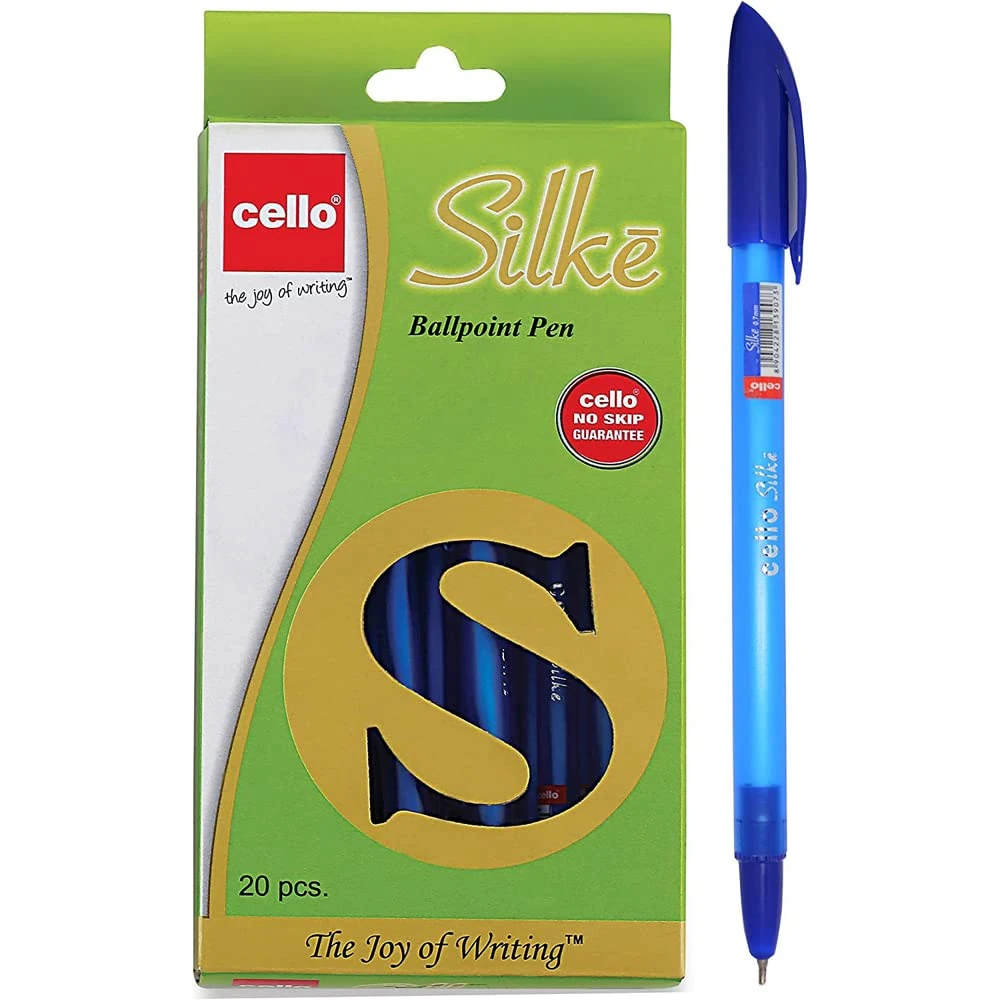 Cello Slike Ballpoint Pen Fine Point Stick Ball Pen - (0.7 mm) Blue Pens