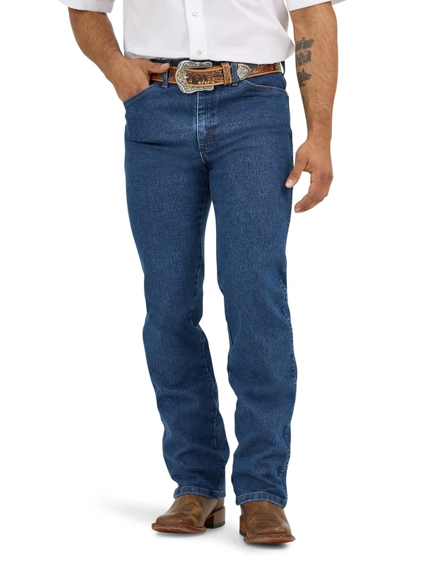 Wrangler Men's Active Flex Stonewash Slim Cowboy Cut Jeans Blue 34W x 34L, Stonewash, 34W x 34L