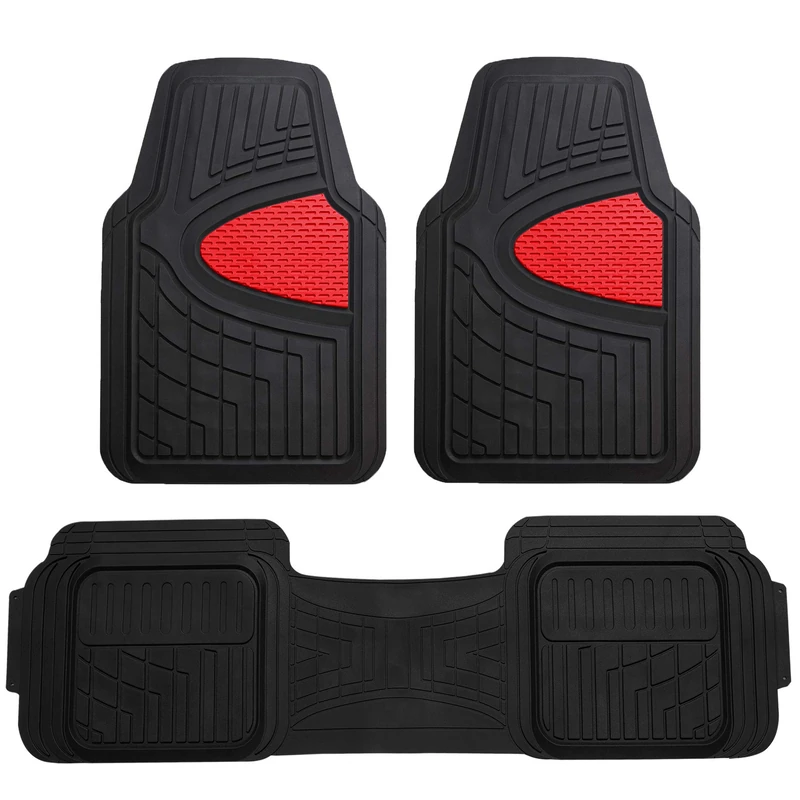 FH GROUP Red F11511RED Heavy Duty Tall Channel Floor Mats All-Weather Accessories for Trucks, Cars, and Automotive Purposes Trim-to-Fit - Image 1
