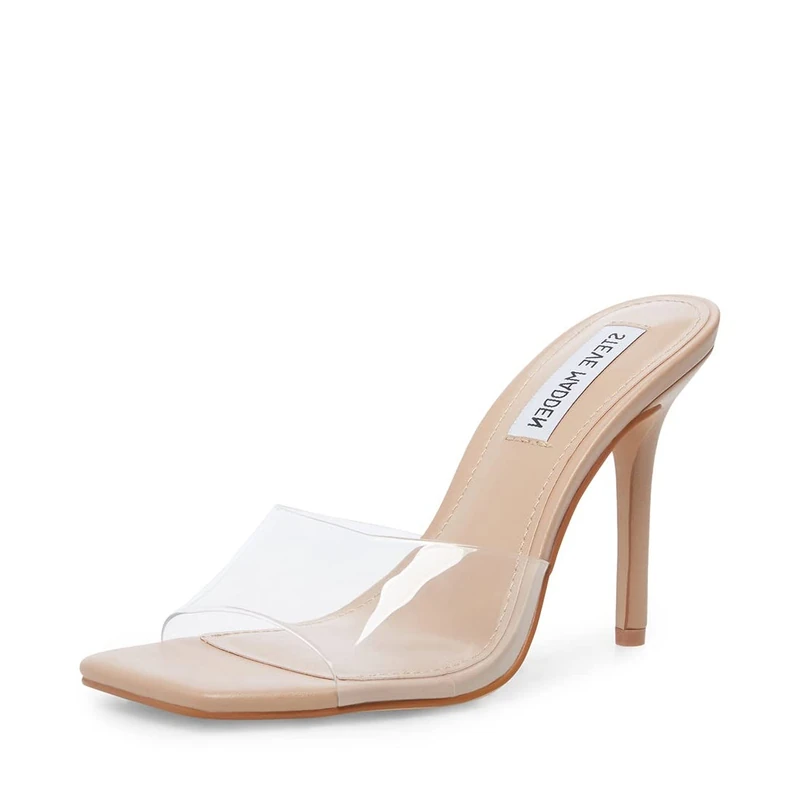 Steve Madden Women's Signal Heeled Sandal, Clear, 6 UK