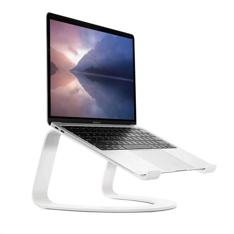 Twelve South Curve Laptop Stand, MacBook Stand - Ergonomic Aluminum Laptop Holder for Apple, Dell, HP, Lenovo, Fits 11" to 17", White