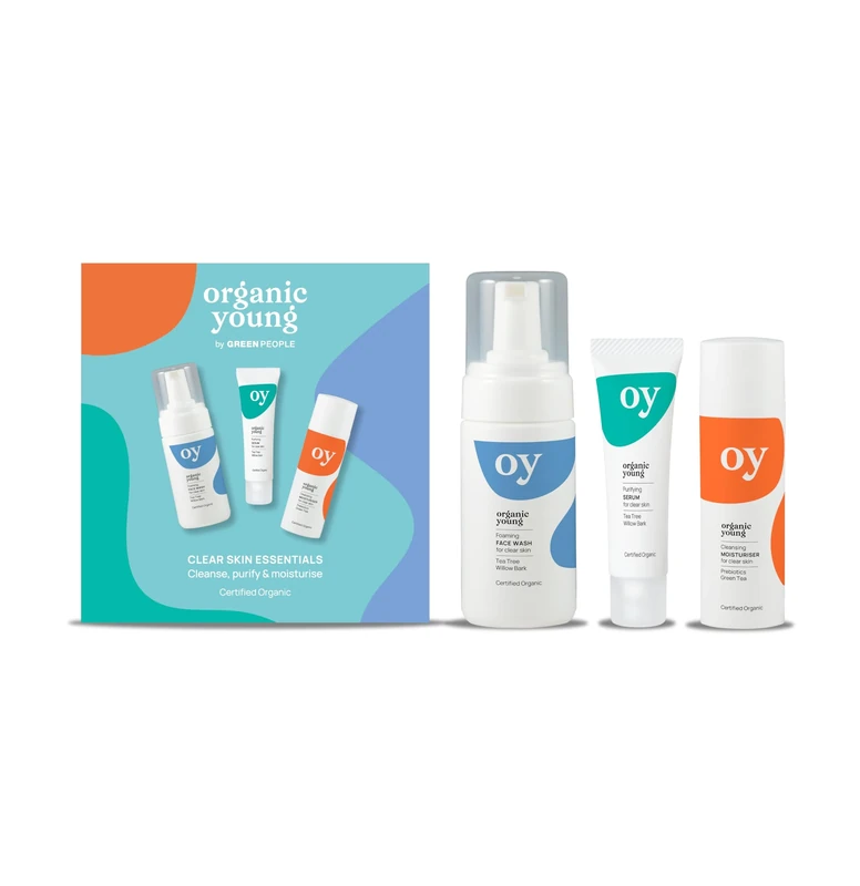 Green People Teen Skincare Set | Boys & Girls Skincare Set | Face Wash, Serum & Moisturiser | Spots & Blemishes | Vegan Skin Care Sets for Teenagers | Tween Skincare | Boys Skincare Set| Cruelty-Free