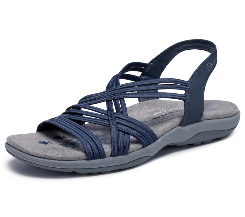 Skechers Women's Reggae Slim Simply Stretch Sandal, Navy, 3 UK