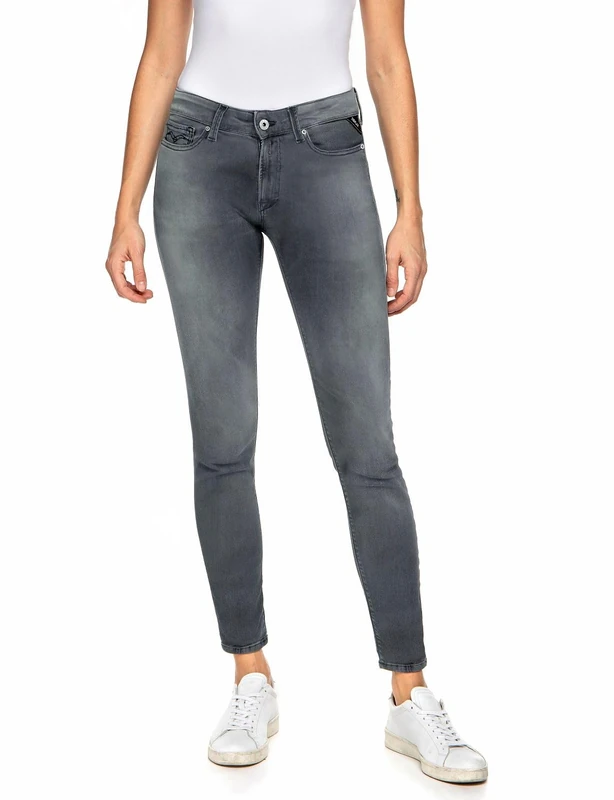Replay women's jeans with power stretch, gray (Dark Gray 096), 26W / 28L