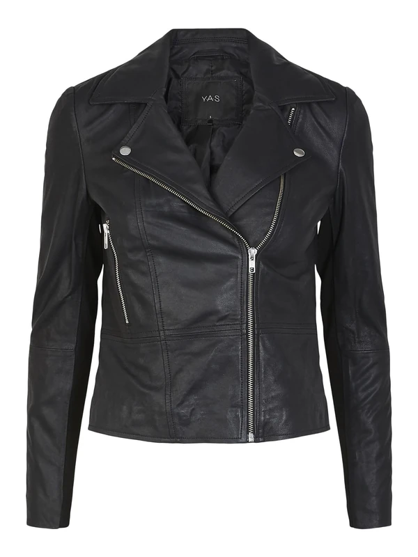 YAS Women's Yassophie Leather Jacket Noos Leather Jacket, Black, L