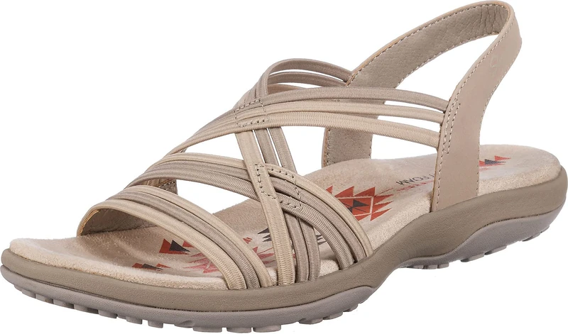 Skechers Women's Reggae Slim-Simply Stretch Sport Sandal, Natural Grey, 5 UK
