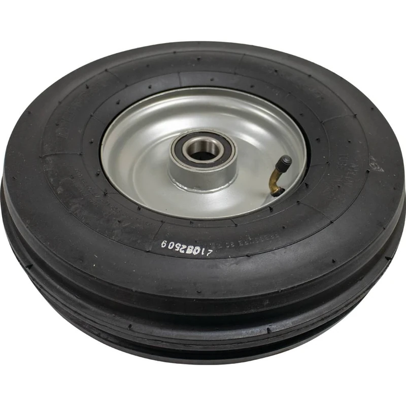 New Complete Tractor Tedder Tire 3008-2013 Replacement For Universal Products GTS3RIB Tri-Ribbed Tire, 3.50" X 6", 4 ply, 1" bore (25mm), Hub length 2.28"