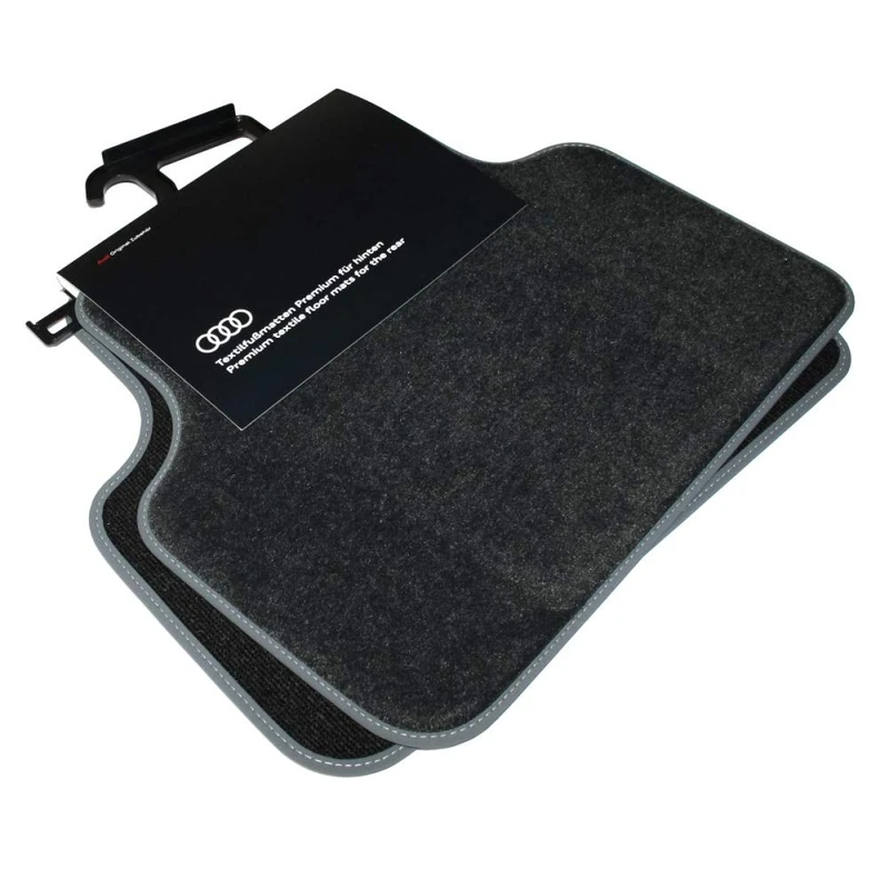 Audi 4M8061276BMNO Premium Textile Floor Mats Velour Floor Mats 2 x Fabric Mats Rear Black without Attachment Points