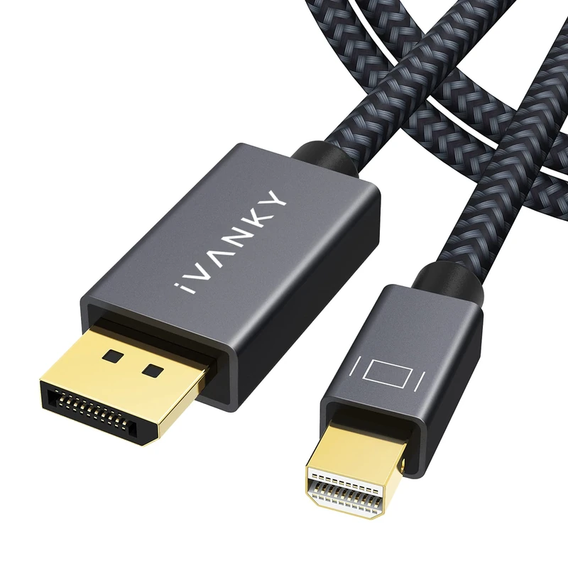 IVANKY Mini DisplayPort to DisplayPort Cable 1M, 8K@60Hz Ultra HD Nylon Braided & Gold-Plated Mini DP to DP Cable Thunderbolt Compatible for MacBook Air, MacBook Pro, Surface Pro/Laptop