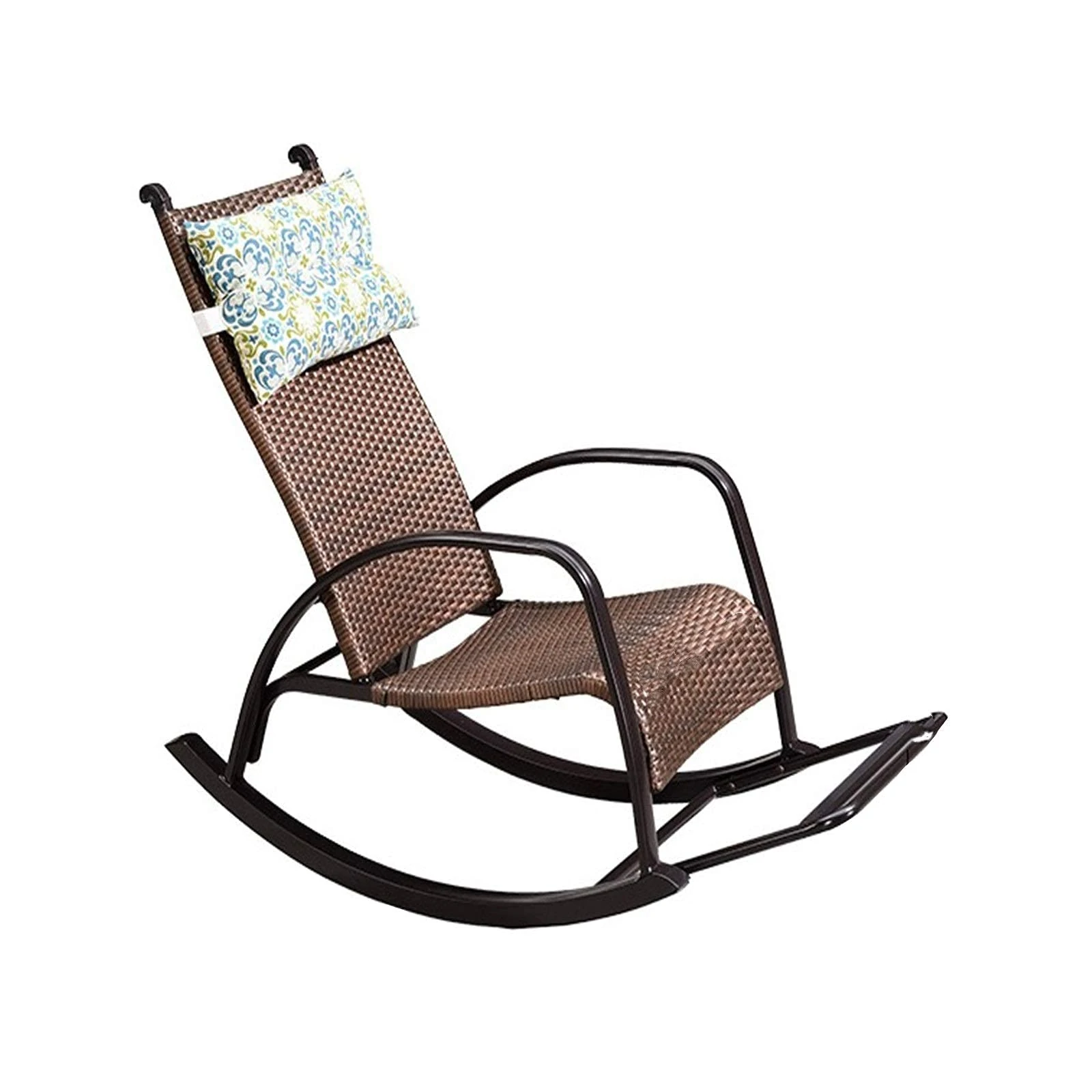 HBNING Balcony Domestic Rattan Rocking Lounge Chair Lazy Rattan Sun Recliner