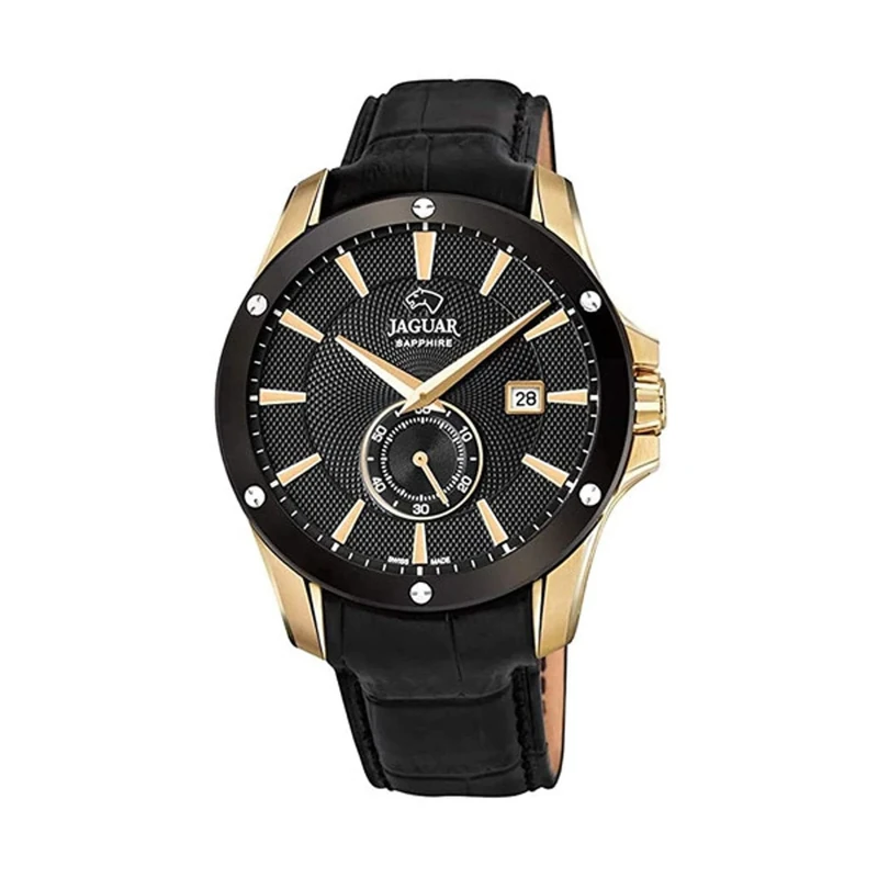 JAGUAR Watch Model J881/1 from The ACAMAR Collection, 44 mm Case of Black Leather Strap for Men