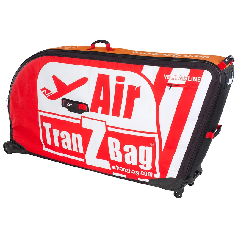 TranZbag AIR Inflatable Bicycle Pannier Bag, Bicycle Accessories (Space-Saving Bicycle Transport Bag with 4 Wheels, for Travel & Air Transport, without Rear Wheel & Handlebar Disassembly), Red