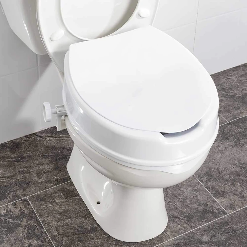 NRS Healthcare Linton Raised Toilet Seat with Lid, 100 mm / 4 inch, White