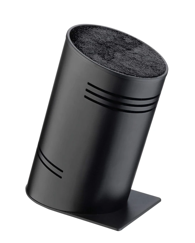 Rockingham Forge Pro-Balance Contemporary Universal Knife Block with Compressed Fibre Inserts, Metallic Black,PB-Block/BK