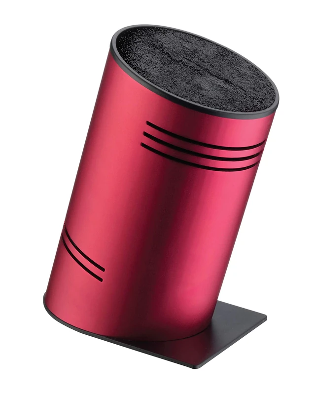 Rockingham Forge Pro-Balance Contemporary Universal Knife Block with Compressed Fibre Inserts, Metallic Red