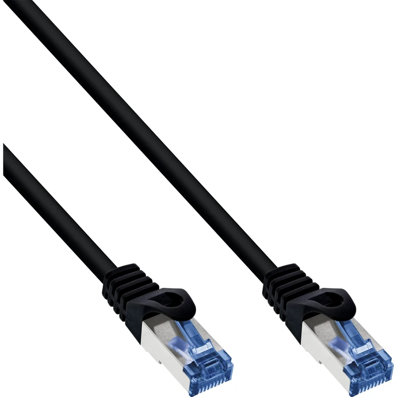 InLine 73850S Patch Cable Category 6A S/FTP PUR Industrial Black 50 m