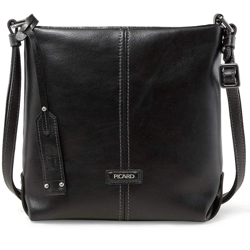 Picard Women's Eternity Shoulder Bag Made of Water Buffalo | Width 24 cm Height 22 cm Length 7 cm with Zip | Everyday, black, standard size, Shoulder bag - Image 1