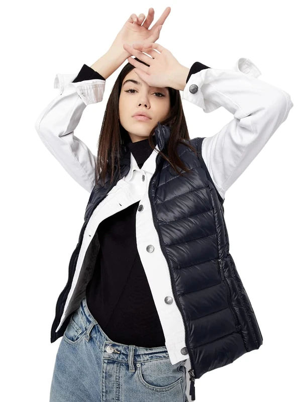 Armani Exchange Women's Down Vest, Navy, M UK