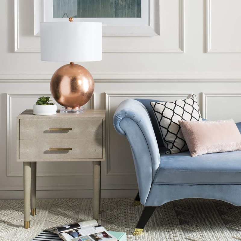 SAFAVIEH Modern Glass Table Lamp, in Copper