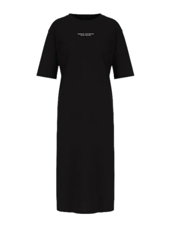 Armani Exchange Women's T-Dress Casual Dress Not Applicable, Black, S