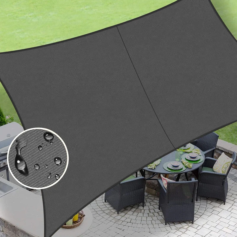 LOVE STORY Waterproof 10'x13' Triangle Dark Grey Sun Shade Sail Cannoy UV Resistant for Outdoor Patio Garden Backyard (We Make Custom Size)