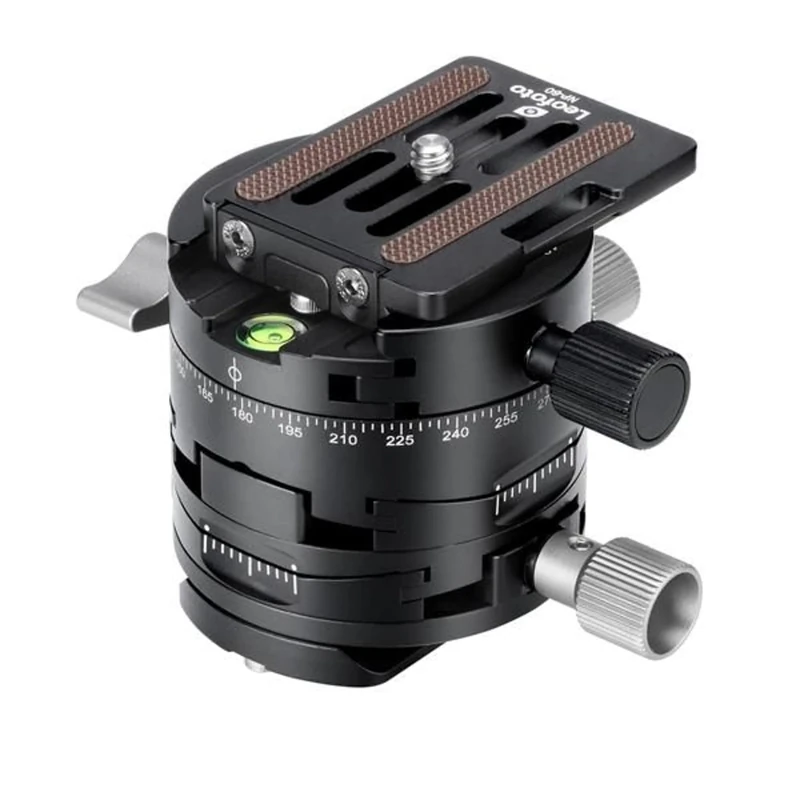 Leofoto - G2 Geared Panning Clamp with NP-60 Quick Release Plate - Easy to Place on Leofoto Ballhead - G2+NP-60