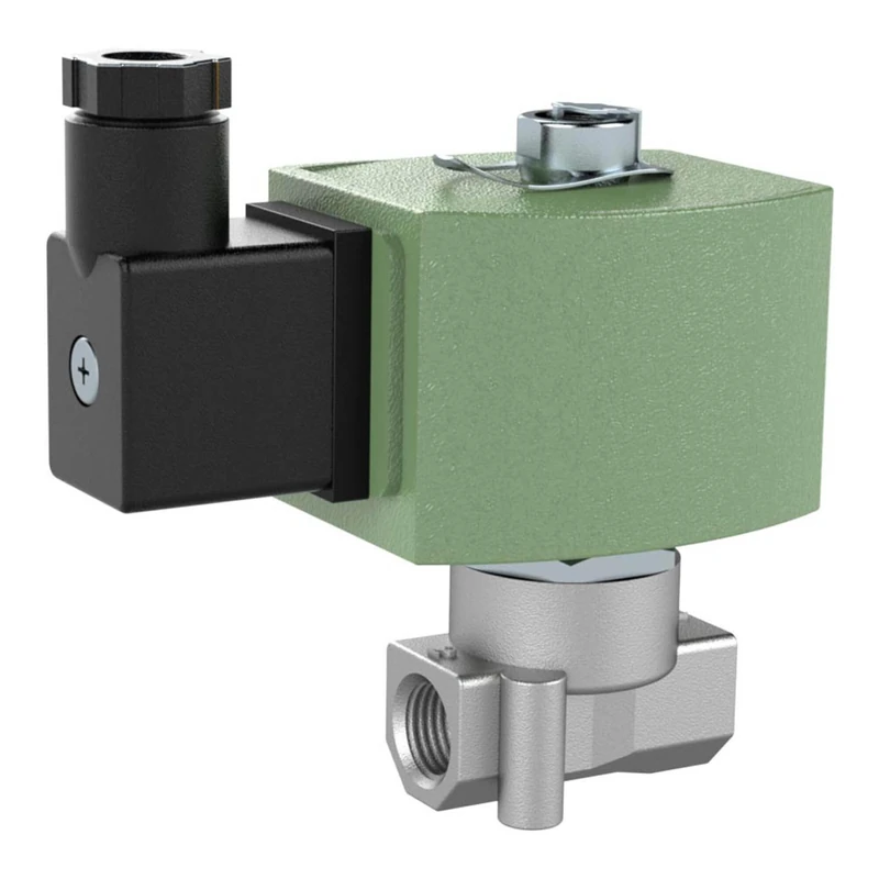 RIEGLER MV14ES24 3/2-Way Solenoid Valve, ES,NC, Direct Controlled, 230VAC, 50-60 Hz, FPM, G 1/8, PN 0-15 Bar