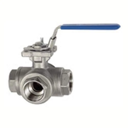 Riegler 11081 F-ES 3-Way Ball Valve T-Bore Stainless Steel 1.4408 G 1 1/4 DN 25