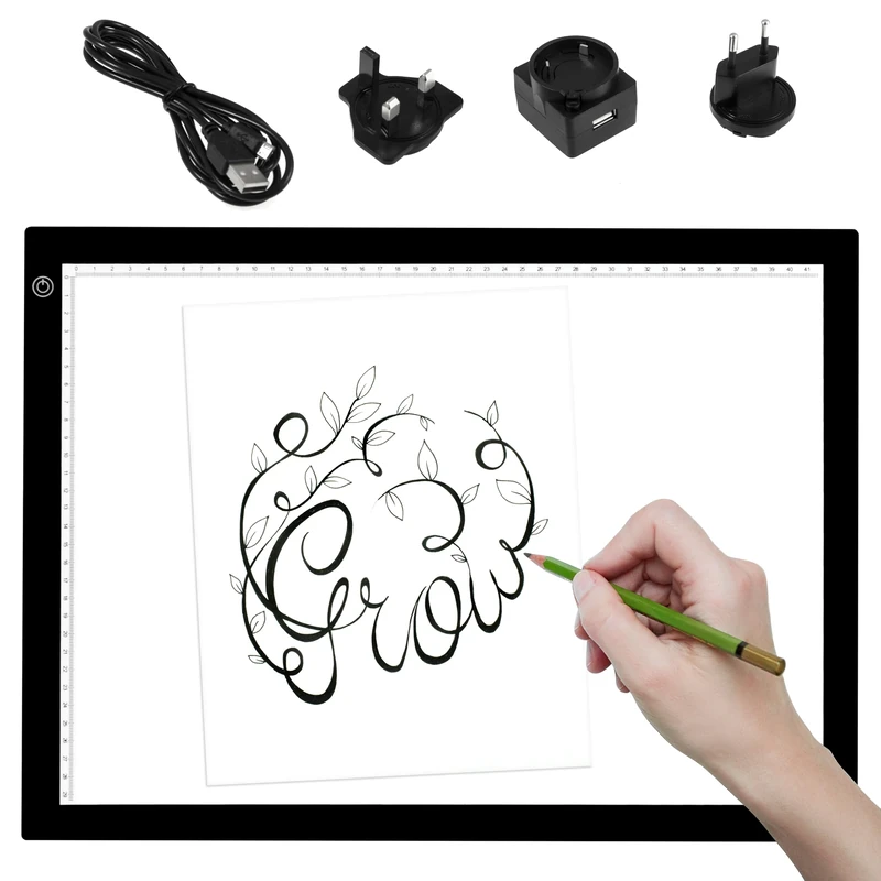 PURElite A3 LED Ultra Wafer Thin Light Box- with Adjustable Natural Daylight Effect, CFPL23 , Black