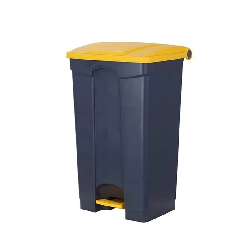 Ramon Hygiene AF07318Y 87 Lt Waste Pedal Bin, Grey with Yellow Lid