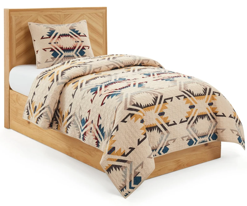 Pendleton White Sands Coverlet Blanket Set, Sandshell, Twin